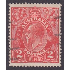 Australian    King George V    2d Red  Single Crown WMK Plate Variety 12L21..